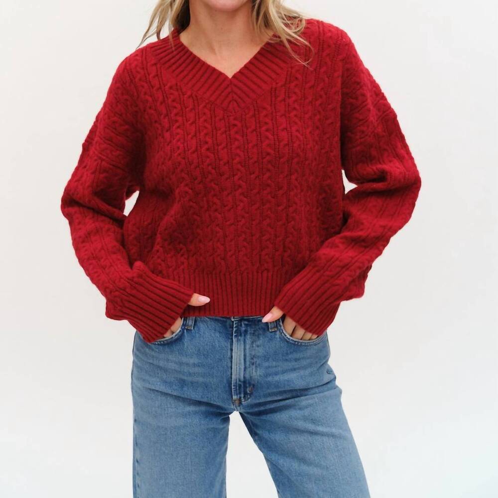 NEW SIX/FIFTY camden sweater in burgundy